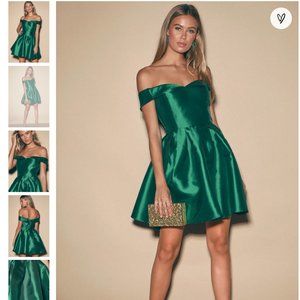 Royal Green Puff Dress